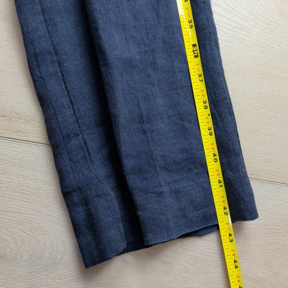 J.Crew Bowery Baird McNutt Irish Linen Pants Mens 32x34 (Fits 33x34) Navy Blue